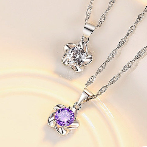 Ingot Plum Pendant Women's Plum Blossom Clavicle Chain All-matching Graceful Classic Ornament Live Broadcast