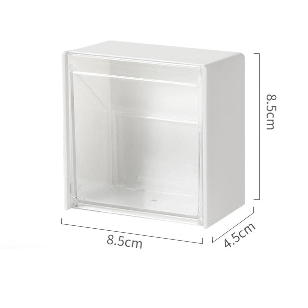 Flip Wall-Mounted Storage Box Home Punch-Free Storage Box Cosmetic Cotton Swab Stick Head Rope Lipstick Storage Box