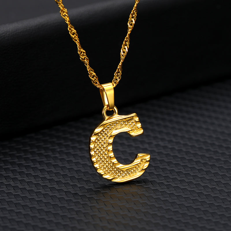 26 letters gold-plated pendant necklace