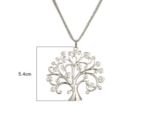 54MM Big Tree Of Life Pendant Necklaces Drilling CZ Zircon Multi Layers Chains Long Necklace Jewelry Gifts For Her