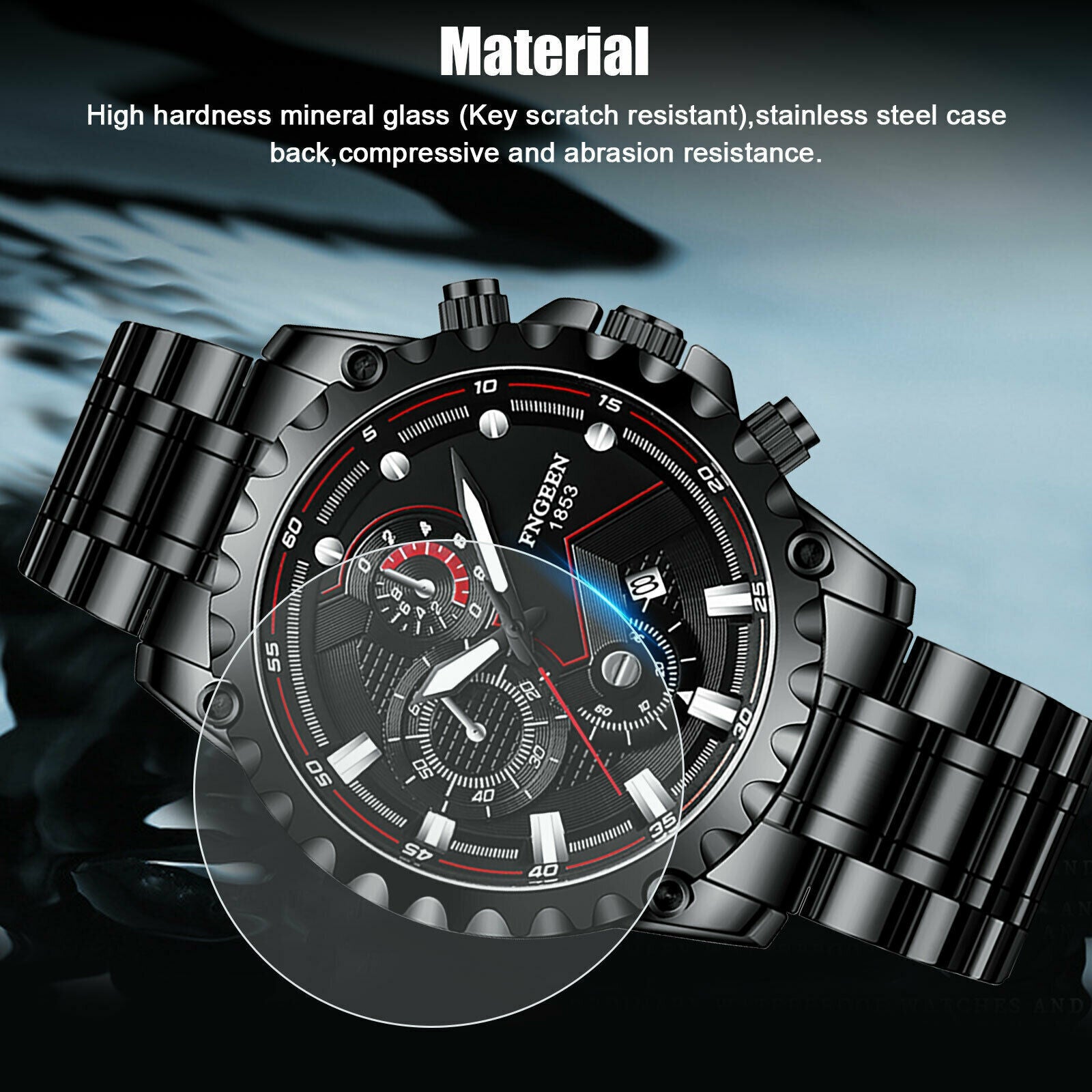 Men's Stainless Steel Quartz Waterproof Wristwatch