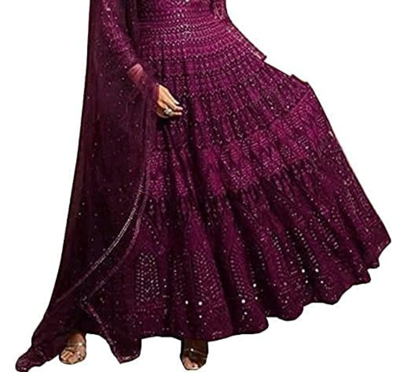 Women Georgette Semi Stitched Anarkali GowN