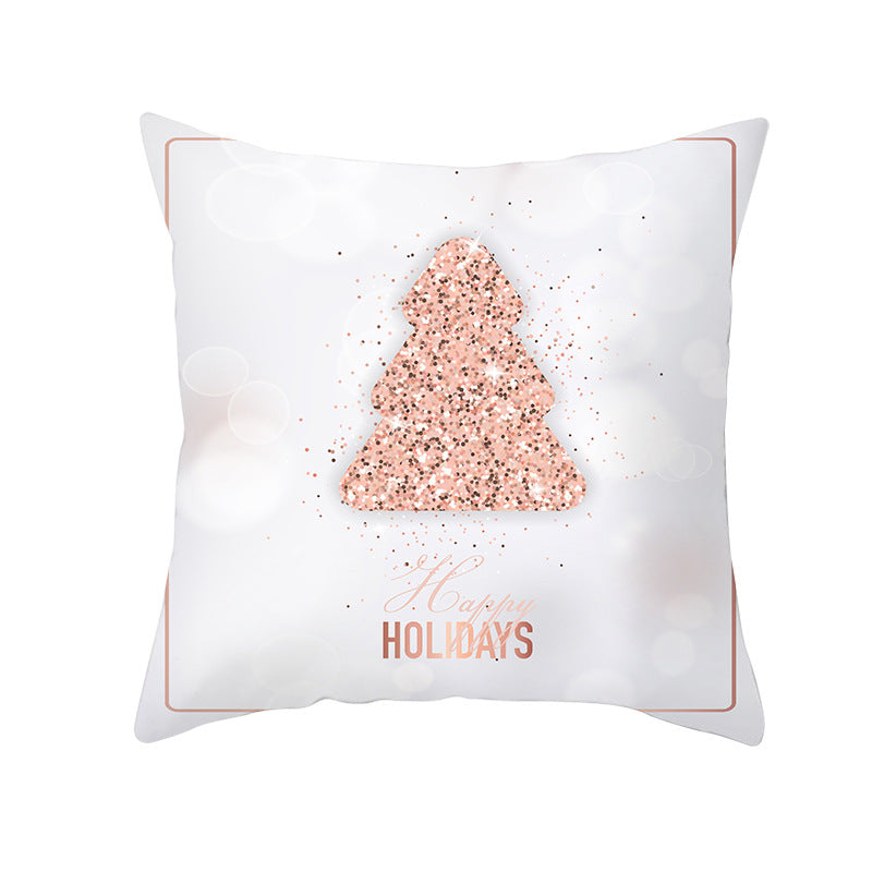 Fashion Peach Skin Velvet Snowflake Cushion Cover