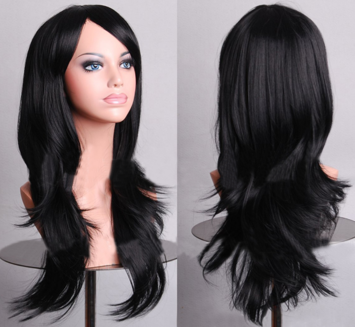 Long scroll anime cosplay color Europe and America wig