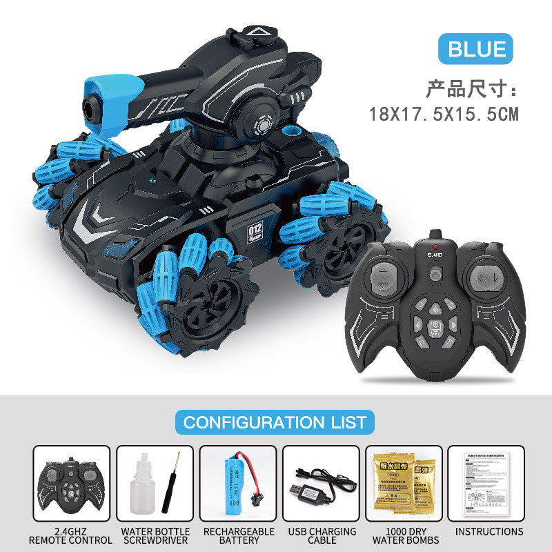 Remote Control Tank Spray Can Launch Number Remote Control Car Metal Track Alloy Electric Toy Car