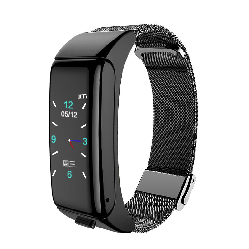 B6 Smart Bracelet Watch Bluetooth Headset Separation 2-In-1 Call Heart Rate Listening Song Sports Men And Women