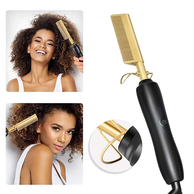 Hair Straightener Brush Comb