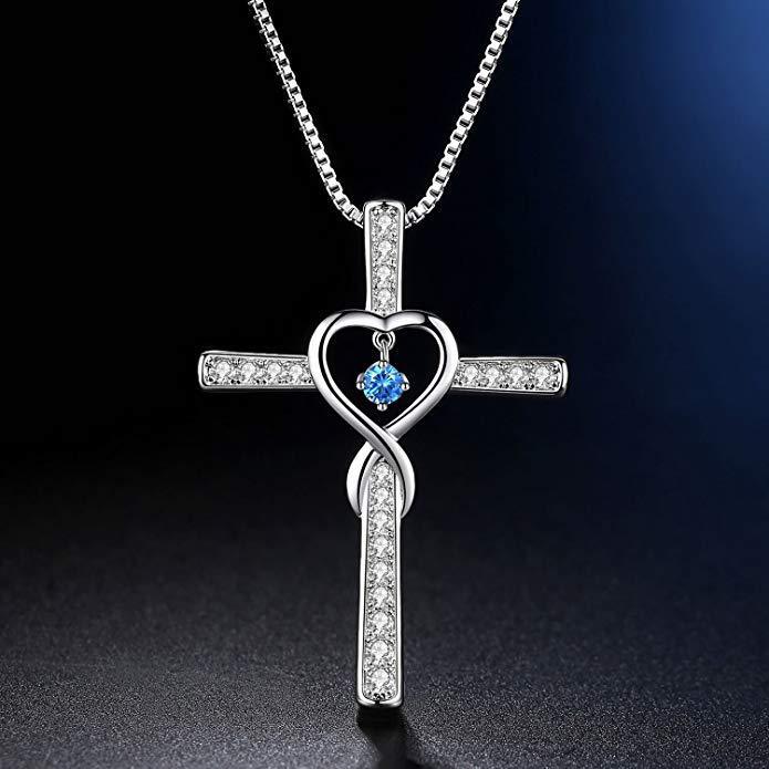 Fashion Cross Religious Belief Inlaid Zircon Pendant