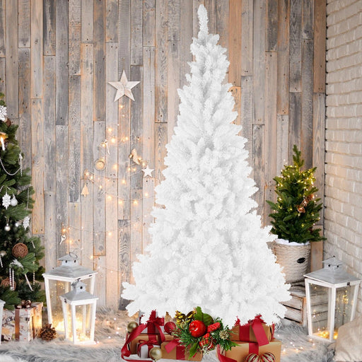 White Artificial Snow Flocked Christmas Tree, 7ft  Full Tree, With  Metal Stand