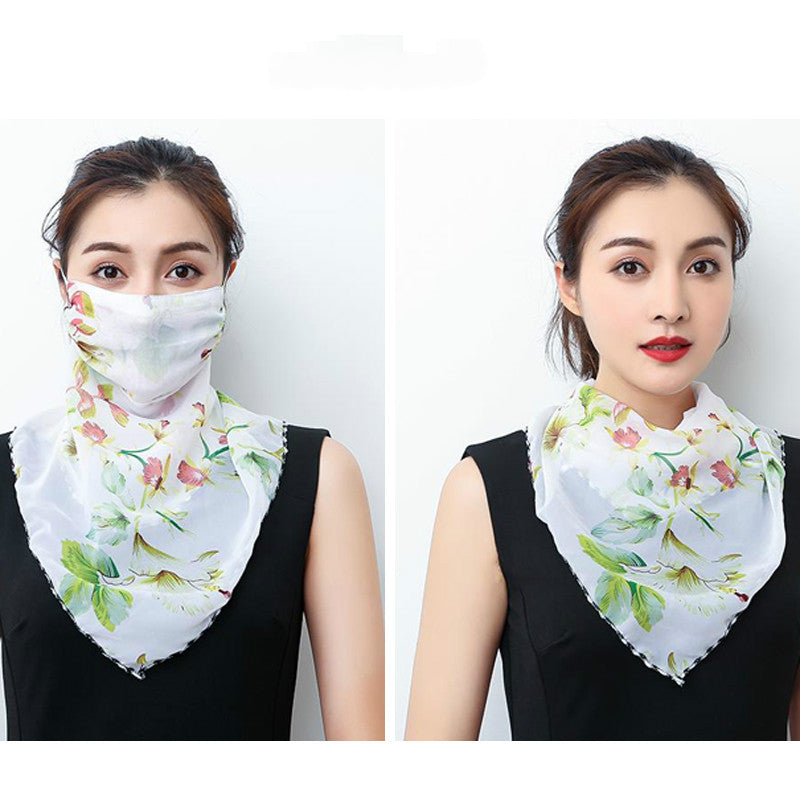 Hanging Ear Thin Face-covering Scarf Triangle Veil Scarf