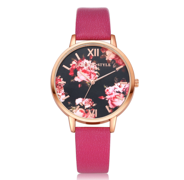 High Quality Fashion Leather Strap Rose Gold Women