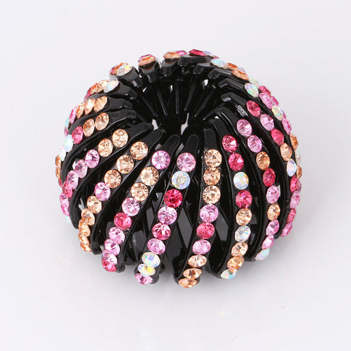 Bird's Nest Hairpin Color Rhinestone Ponytail Ball Hairpin