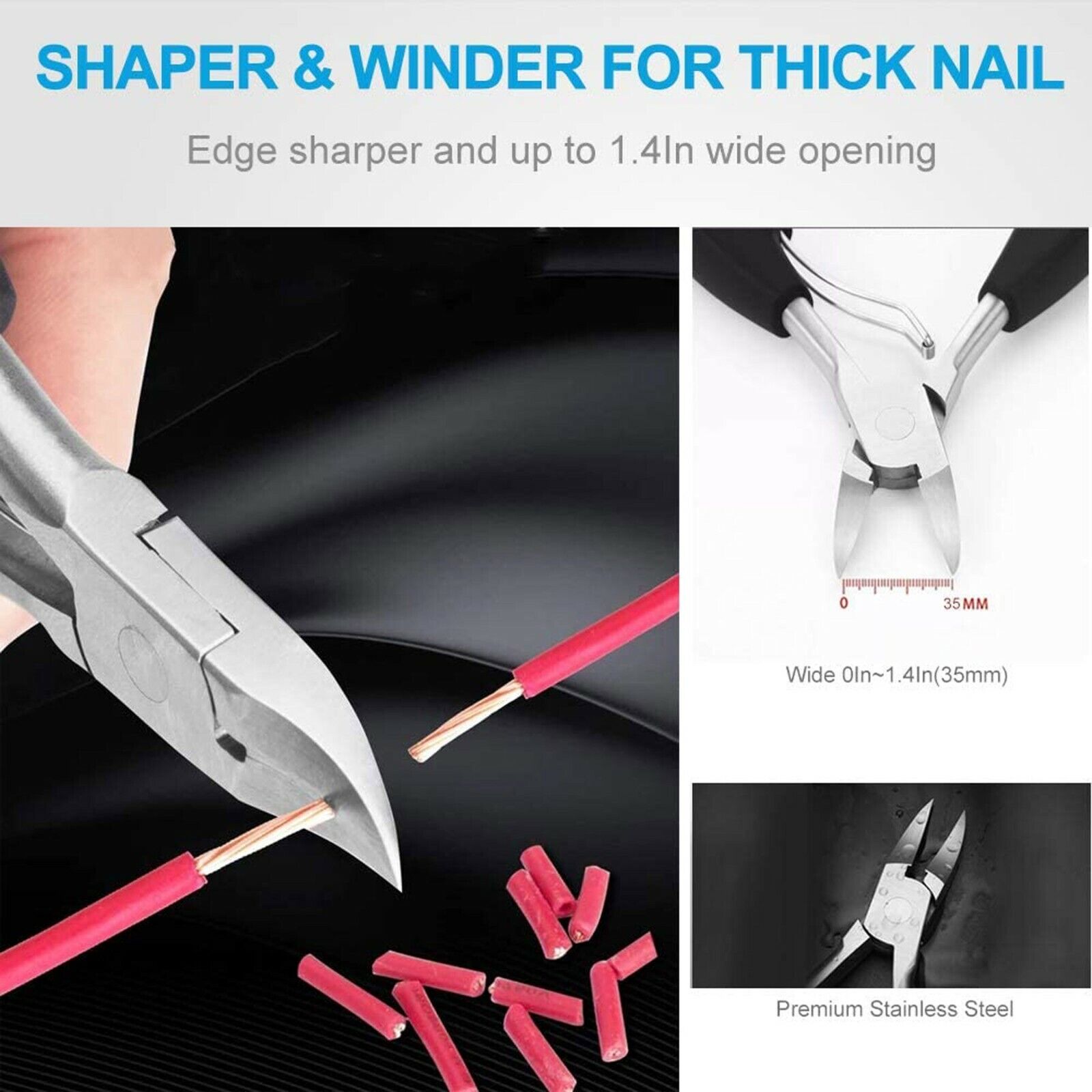 Toenail Clippers For Thick Ingrown Toe Nails Heavy Duty Precision Nail Scissor