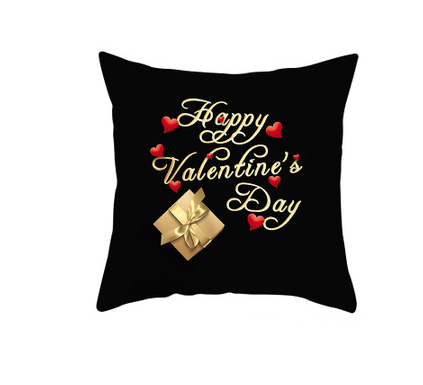 Black White Heart Cushion Cover Arrow I Love You Letters Happy Valentine Pillow Covers Gifts for Couples Valentine's Decoration