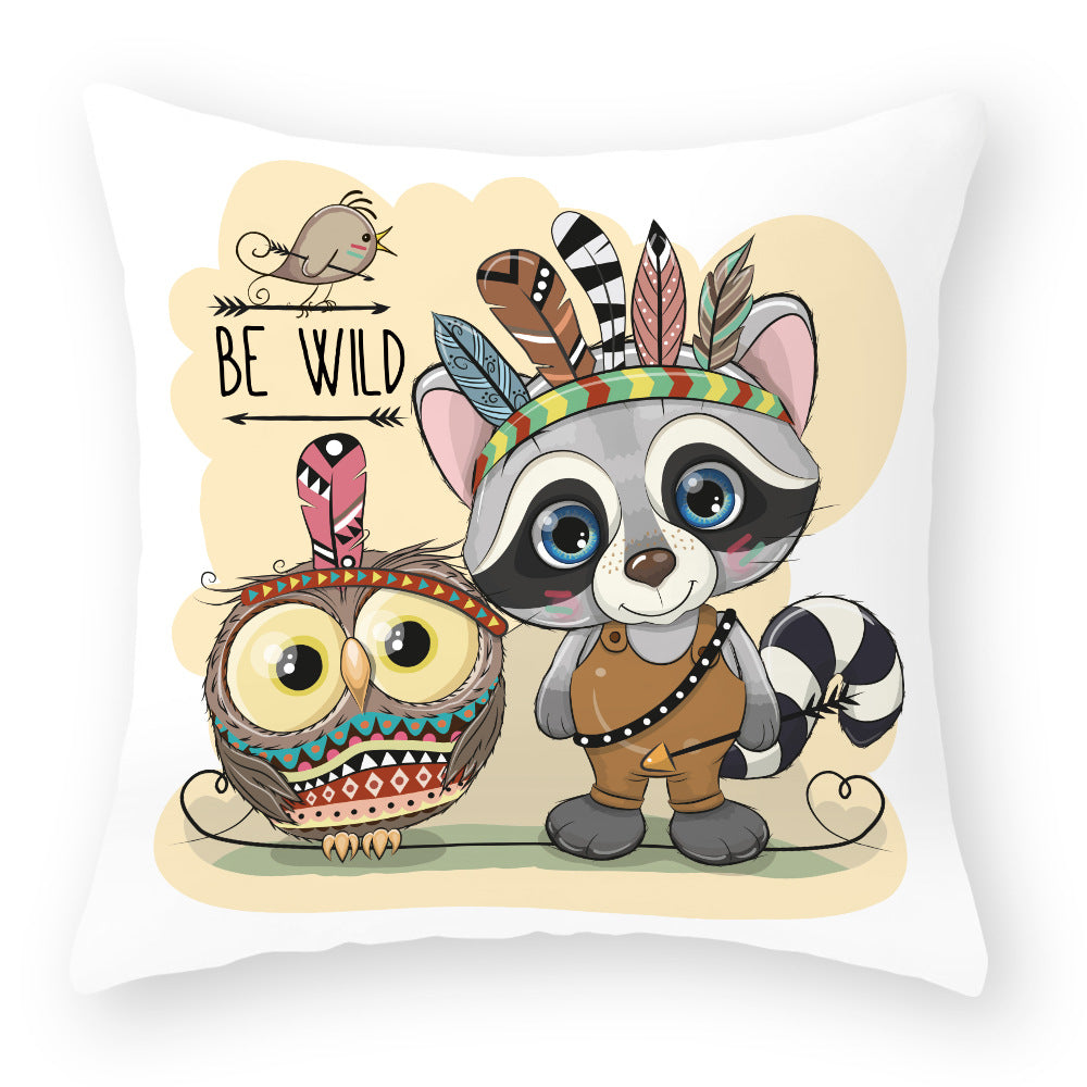 Cute Owl Peach Skin Pillow Case