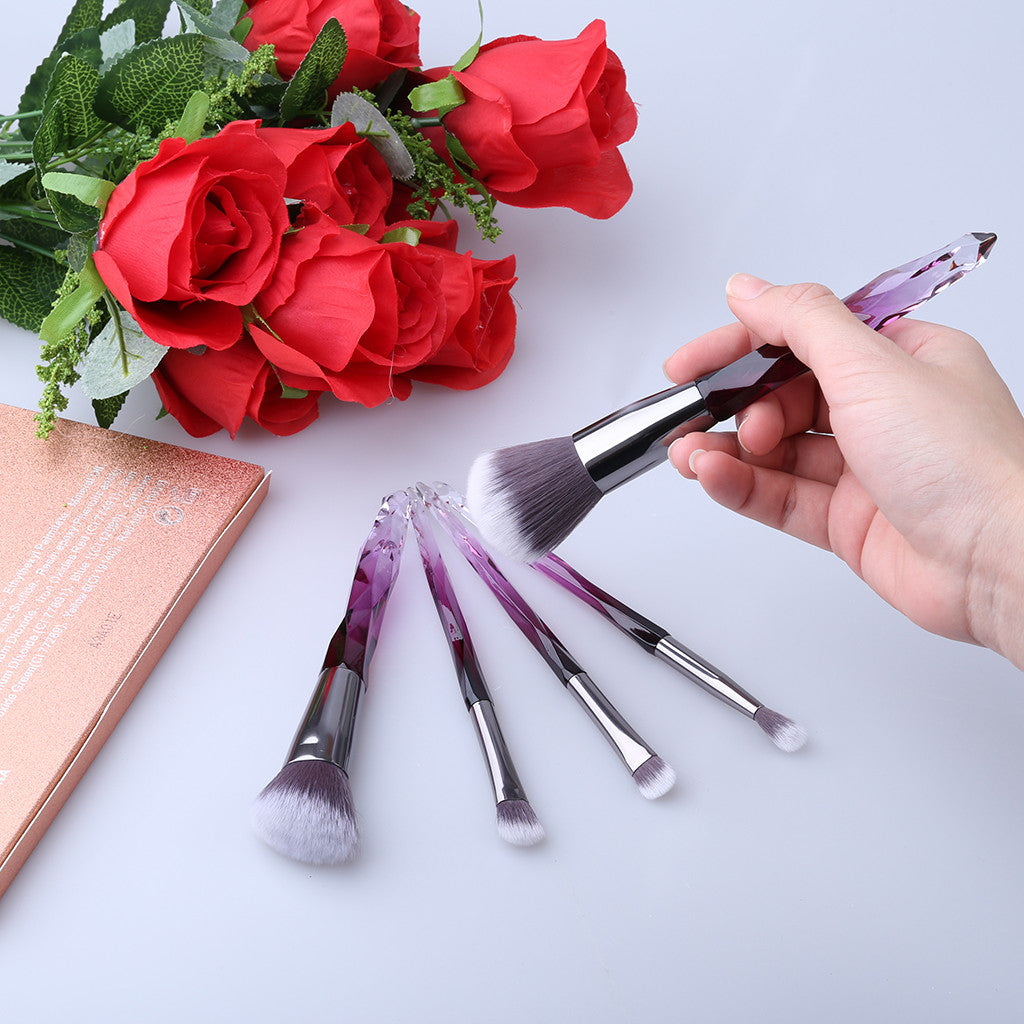 Makeup Brushes Travel Set 5PCS Pro Rainbow  Diamond Shaped New Arrival