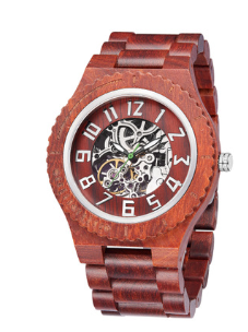 Wooden watch with logo engraved wooden box