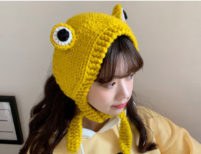 Big eyes frog woolen hat