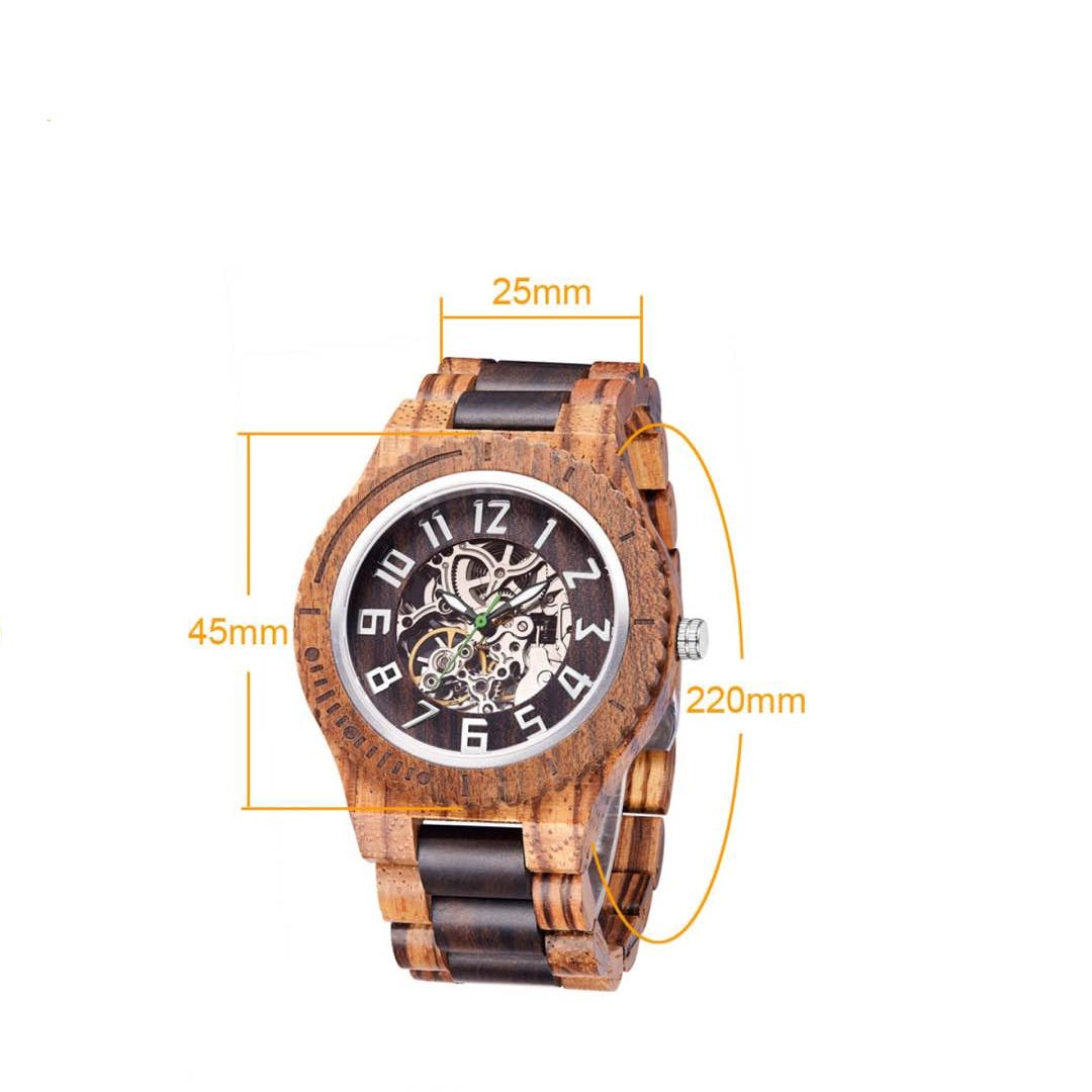 Wooden watch with logo engraved wooden box