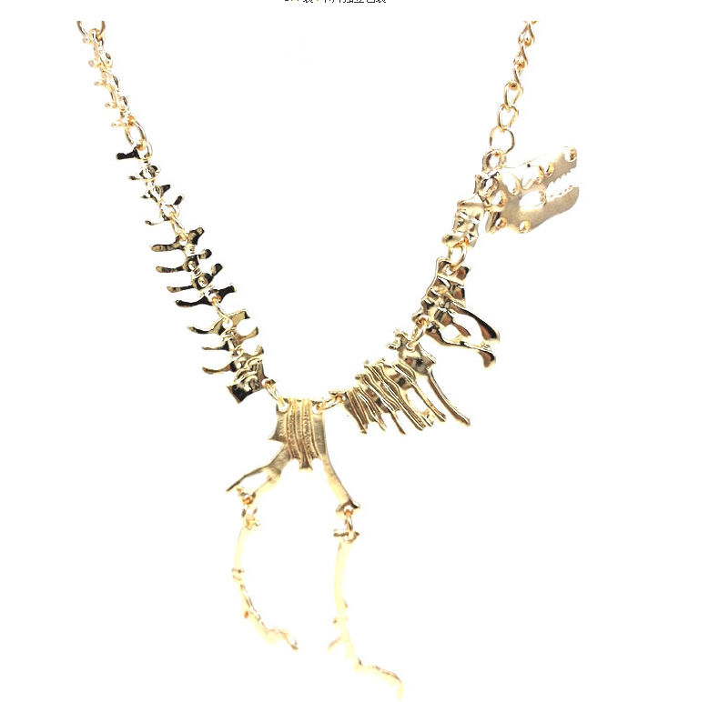 European and American personality exaggerated dinosaur skeleton alloy decorative necklace