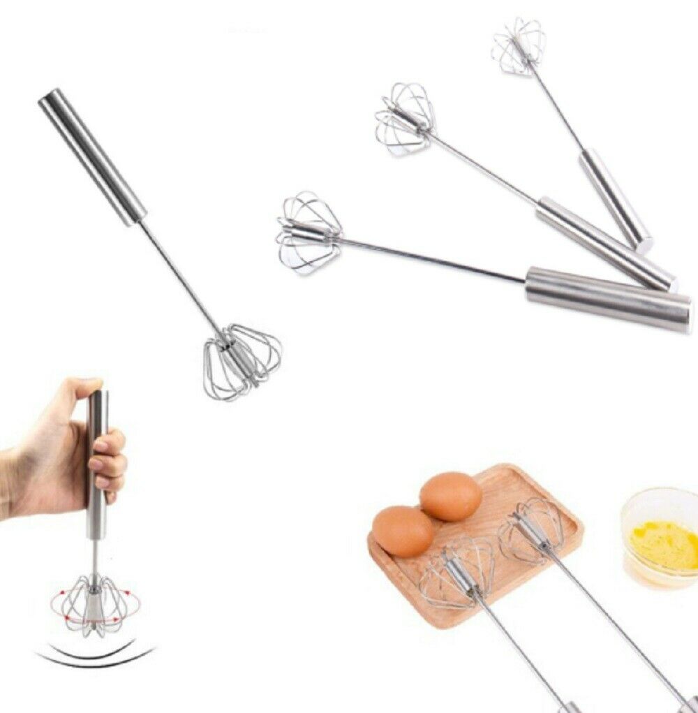 Semi-Automatic Egg Whisk Hand Push Egg Beater Stainless Steel Blender Mixer Whis