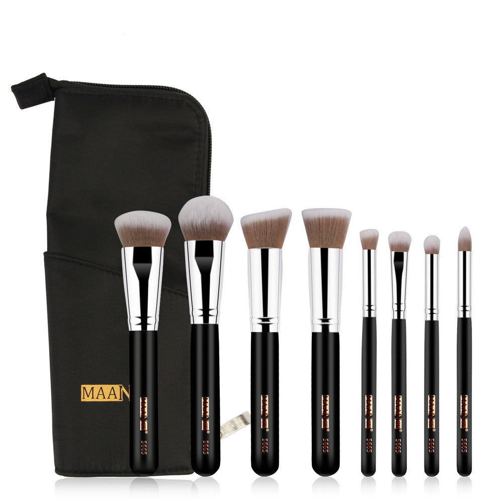 8PCS Professional Foundation Eye Shadow Eyebrow Blush Makeup Brushes Set+Bag