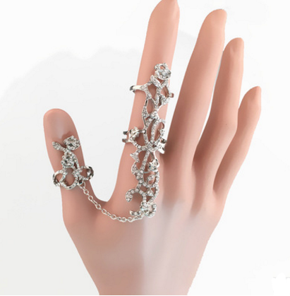 Floral Fancy Double Finger Ring Set