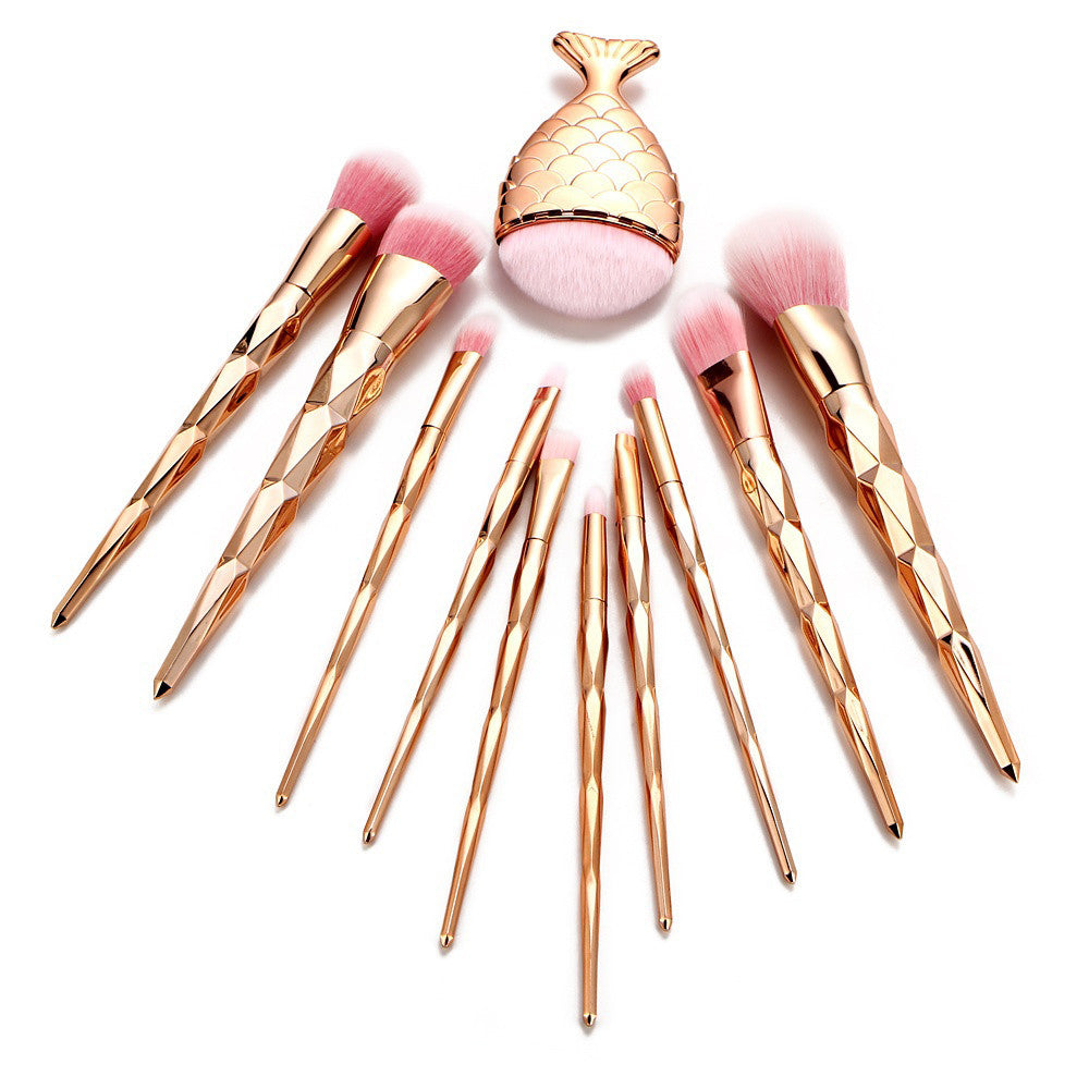 11PCS Make Up Foundation Eyebrow Eyeliner Blush Cosmetic Concealer Brushes