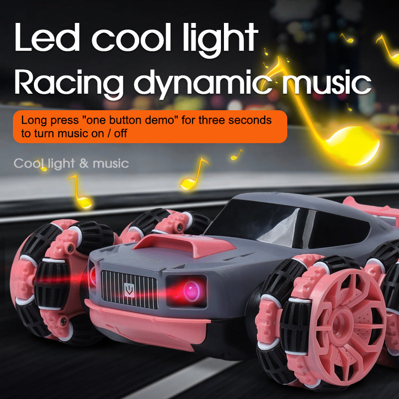 Remote Control Six-Wheel Swing Arm Stunt Car High-Speed Four-Wheel Drive Drift Off-Road Climbing Boys Rotating Deformation Remote Control Car