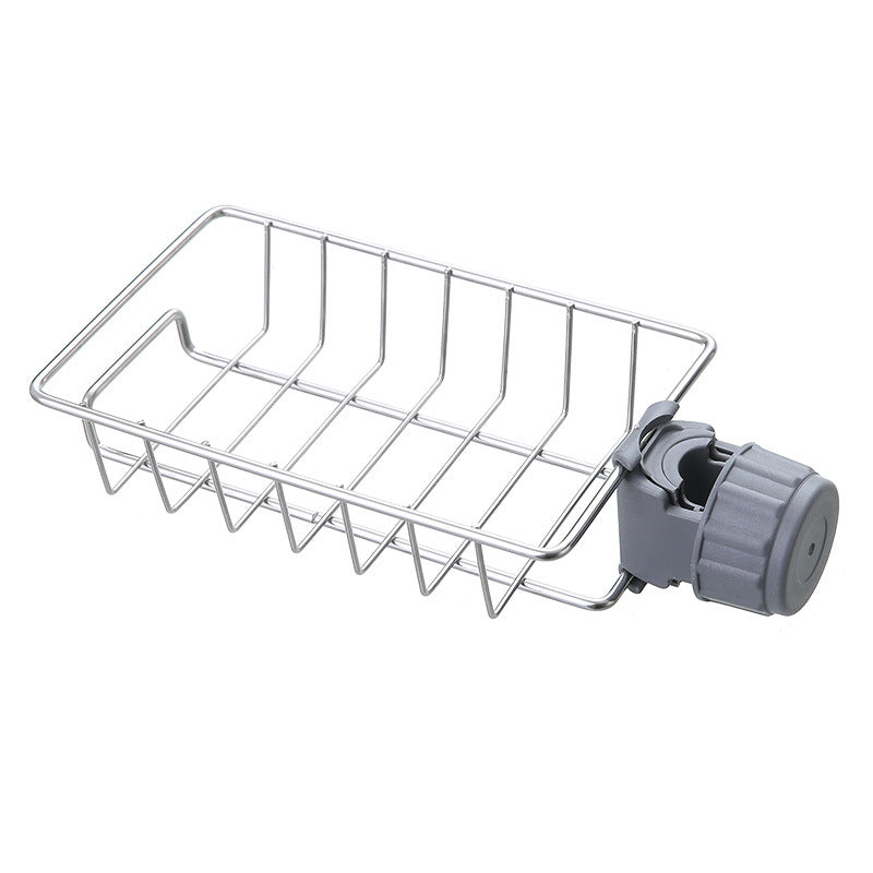 Kitchen Storage Stainless Steel Faucet Rack Hanging Basket Sponge Drain Rack Sink Storage Rack Rag Rack