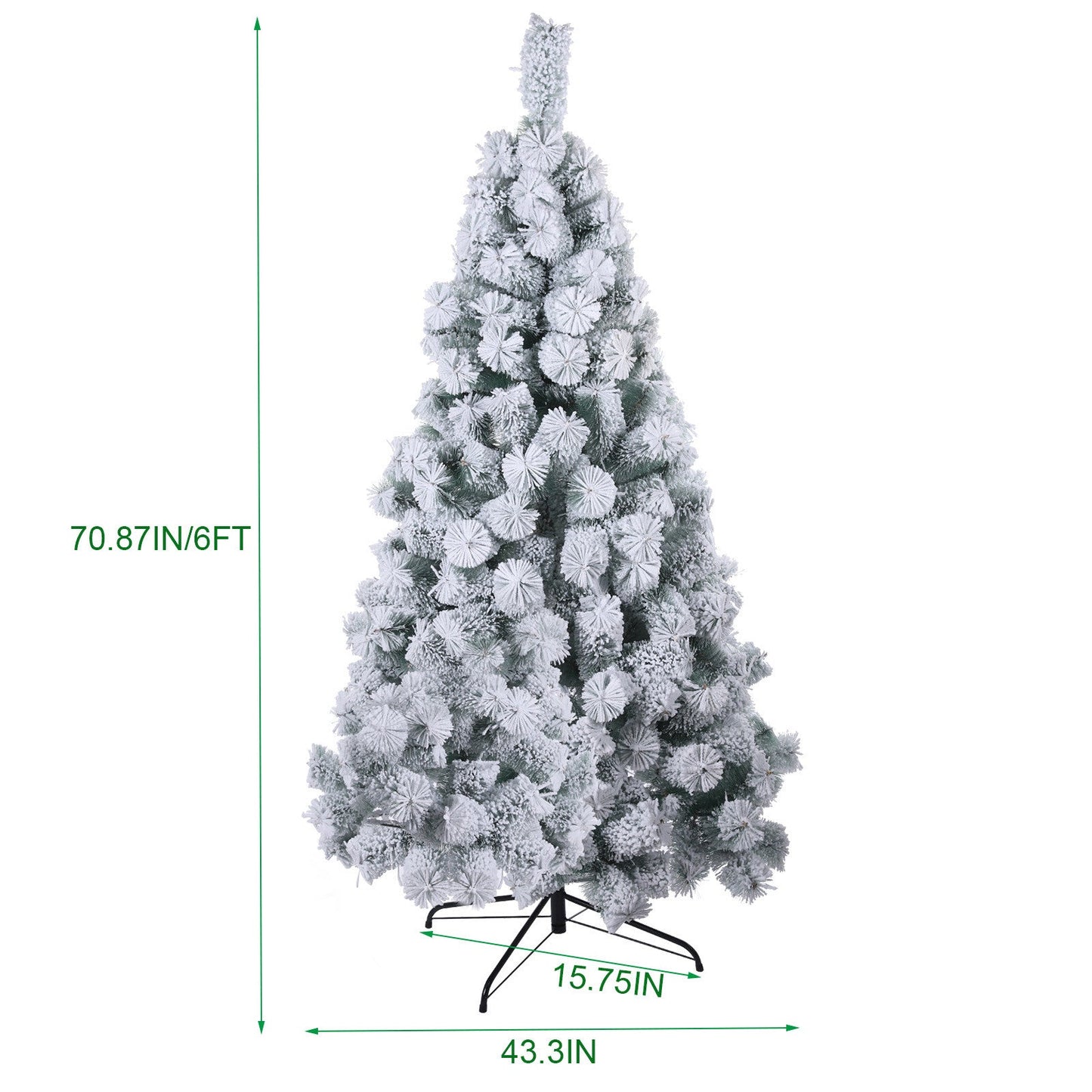 Artificial Christmas Tree White Snow Covered Xmas Decorations Decor With Stand