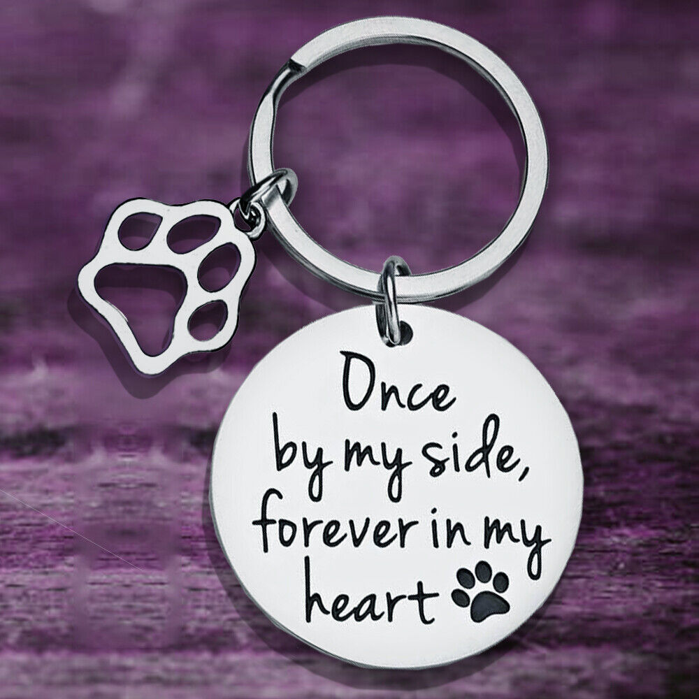 Loss Of Pet Memorial Keychain Dog Cat Remembrance Jewelry Sympathy Key Ring Tag