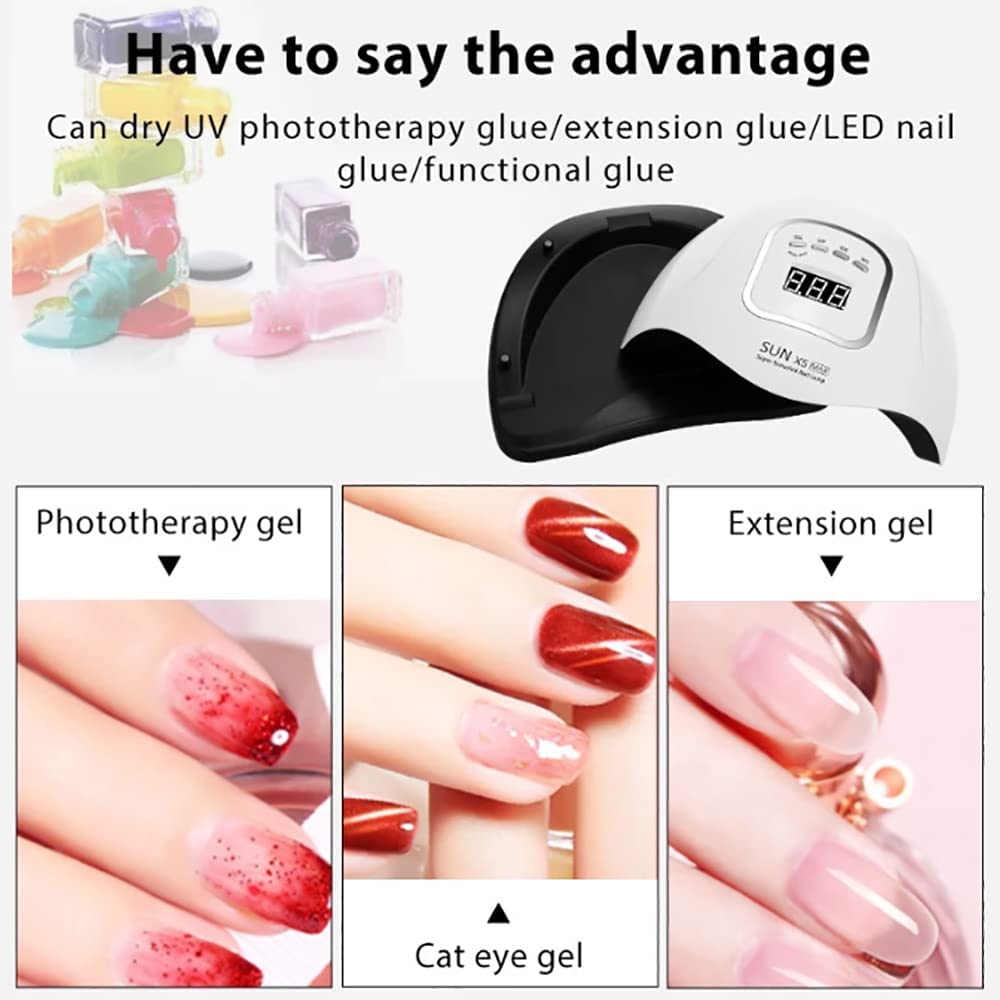 UV Gel Nail Lamp,45pcs Led 150W UV Nail Dryer LED Light For Gel Polish-4 Timers Professional Nail Art Accessories,Curing Gel Toe Nails,White,1PK