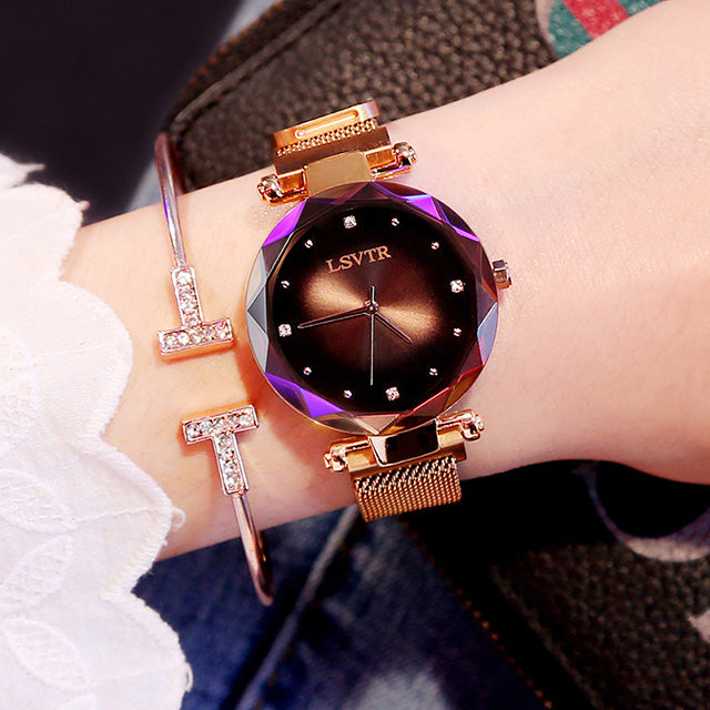 Ladies Starry Sky Magnet Watch Waterproof