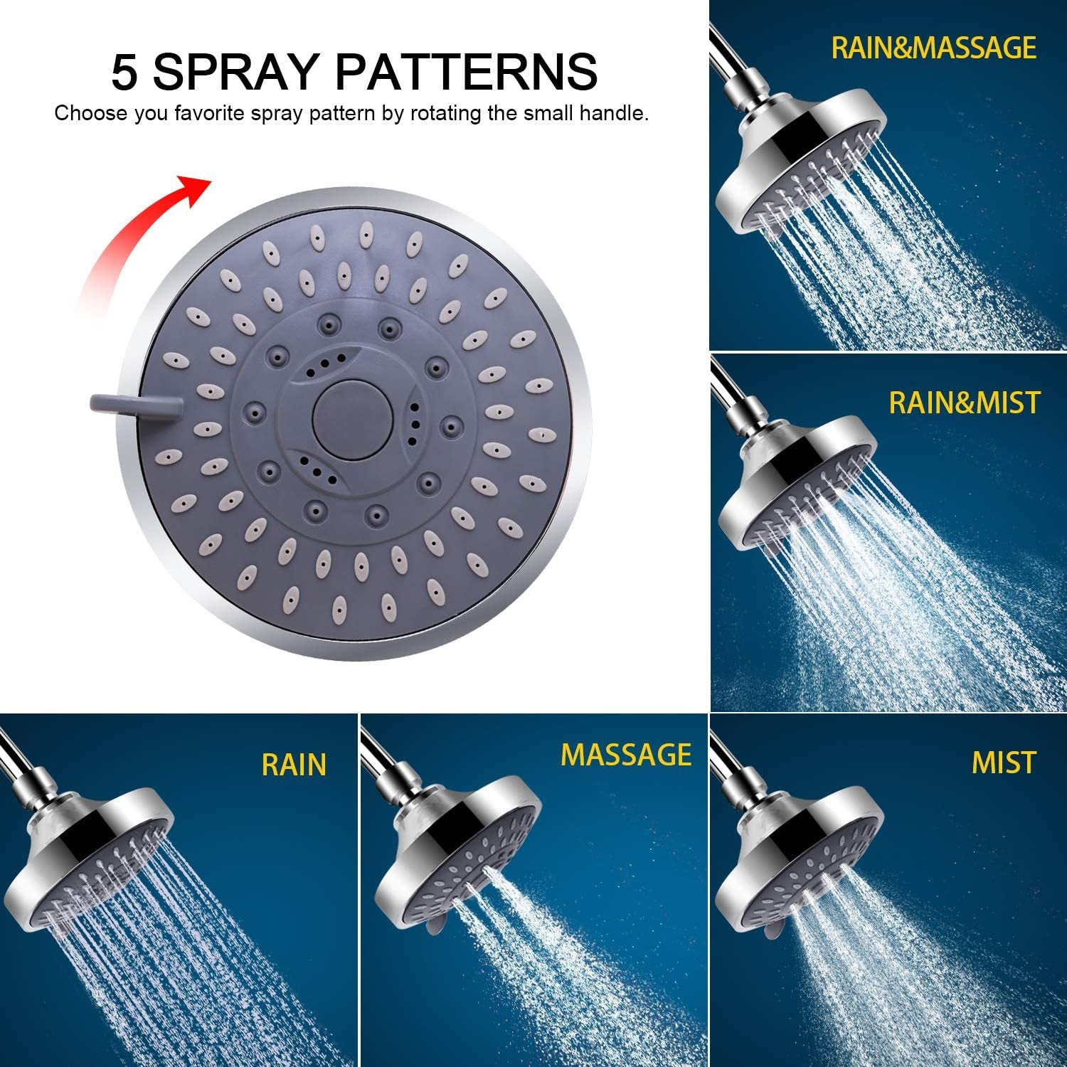 Shower Set With Filter Shower Head Set Combination High-Pressure Nozzle Beauty Care With Water Filter