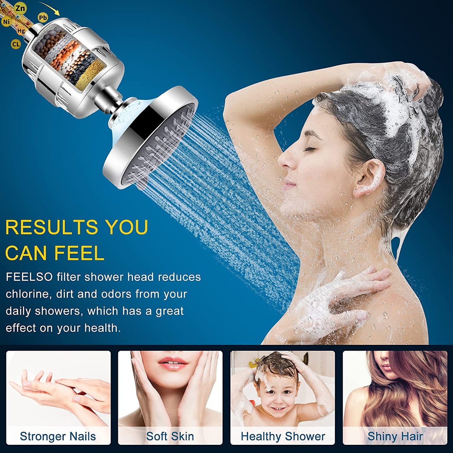 Shower Set With Filter Shower Head Set Combination High-Pressure Nozzle Beauty Care With Water Filter