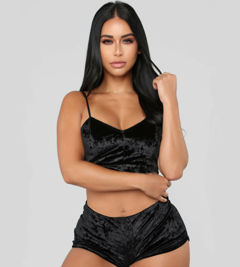 Home Wear Velvet Suspender Suit