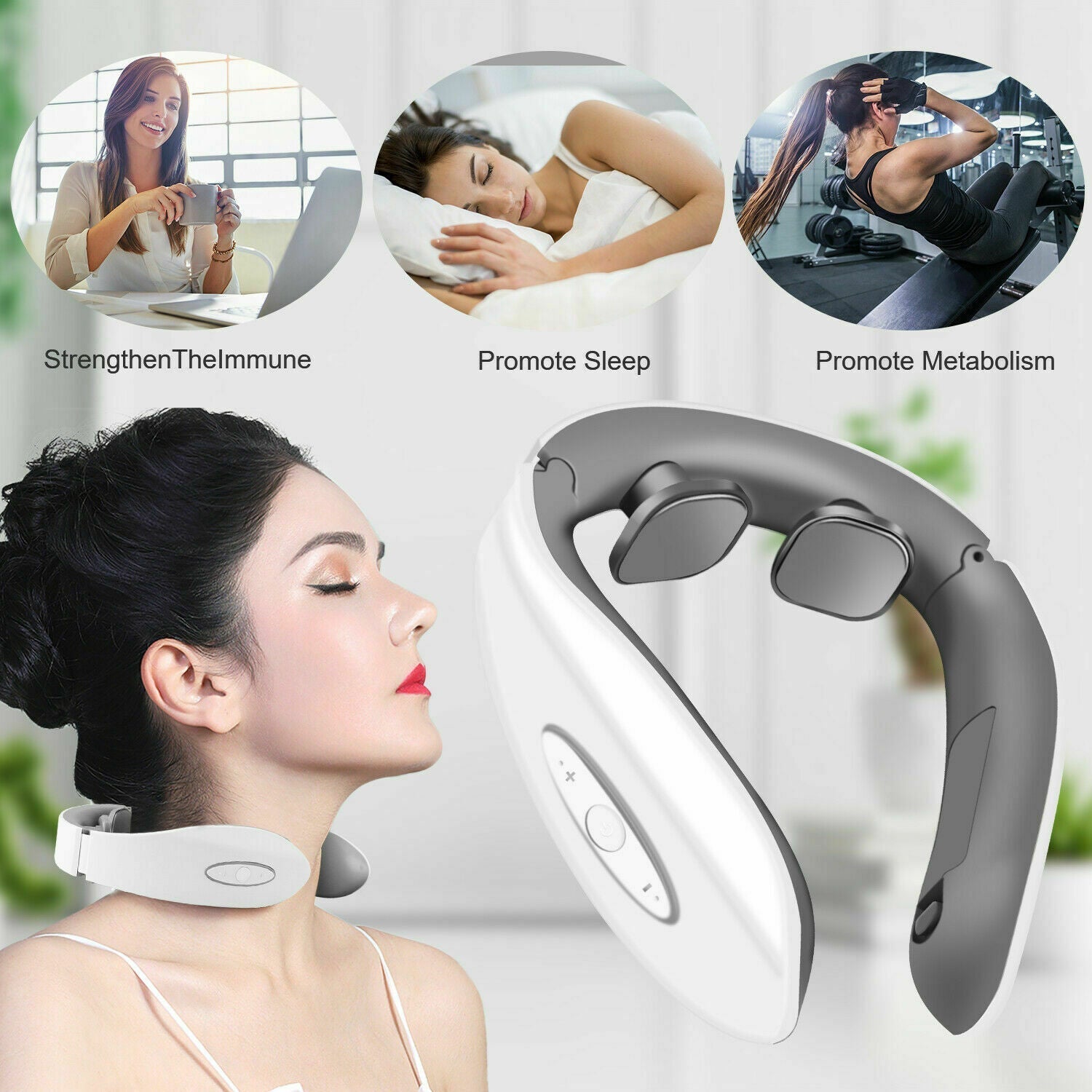 Electric Cervical Neck Pulse Massager Body Shoulder Muscle Relax Relieve Pain