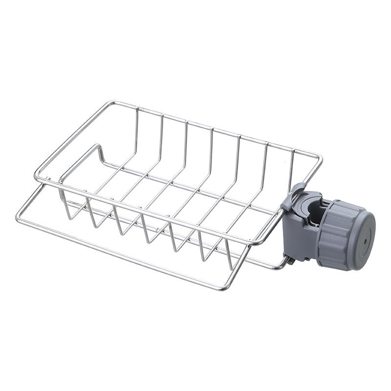 Kitchen Storage Stainless Steel Faucet Rack Hanging Basket Sponge Drain Rack Sink Storage Rack Rag Rack