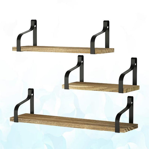 3pcs Floating Shelves Useful Wall Mounted Holder Wood Wall