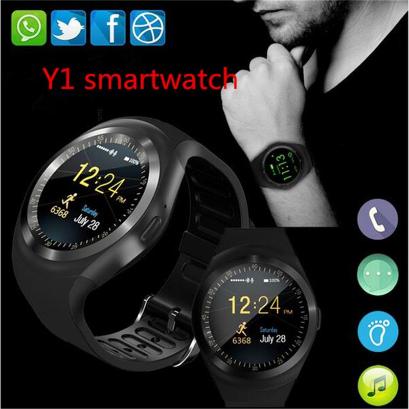 Bluetooth Y1 Smart Watch Relogio Android SmartWatch Phone Call GSM Sim Remote Camera Information Display Sports Pedometer