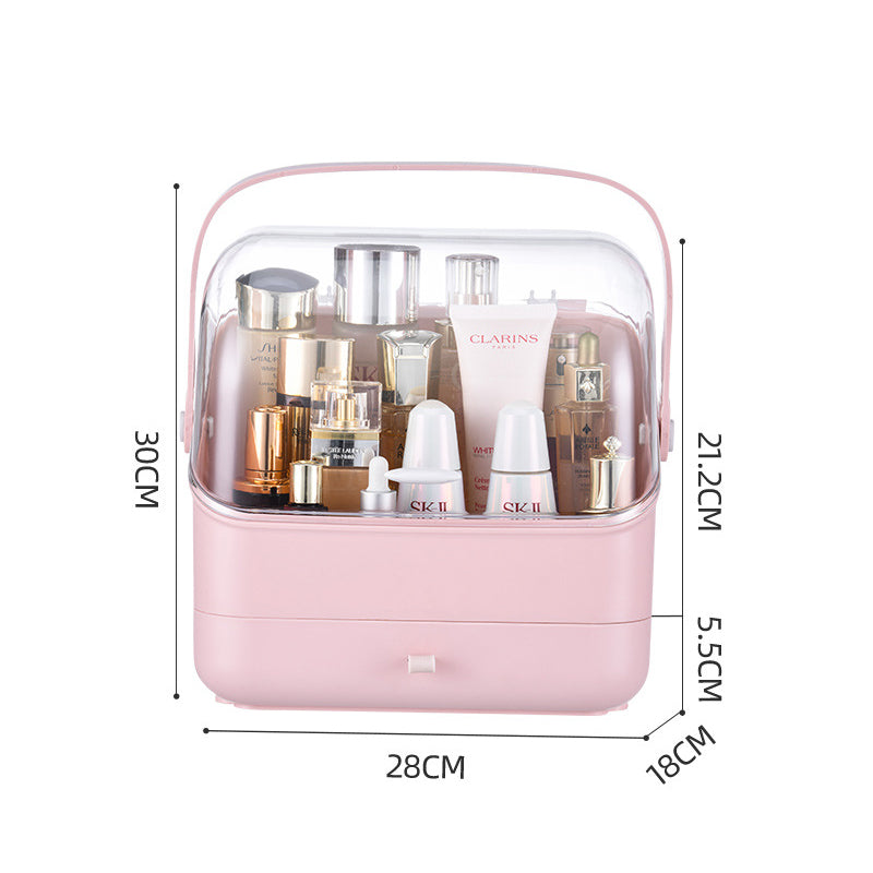 Cosmetics Storage Box Household Transparent Simple Dust-proof Large-Capacity Drawer Makeup Box Drawer Storage