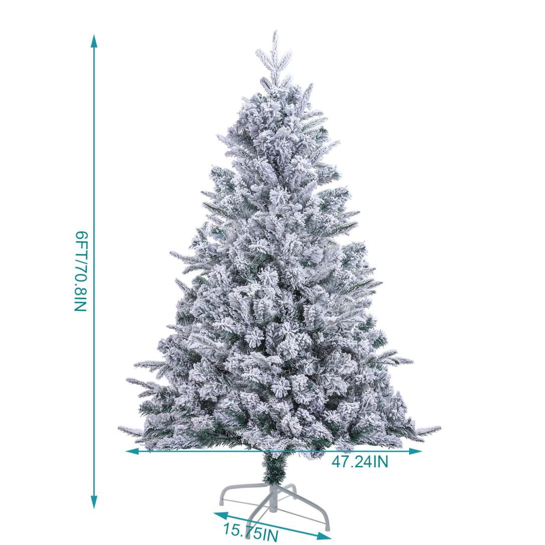 Artificial Christmas Tree White Snow Covered Xmas Decorations Decor With Stand