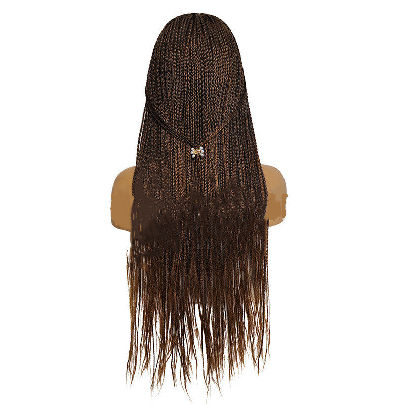 European And American Ice Silk Hair With Turban Wig Three-strand Braid Brazilian Hook Stretch Net