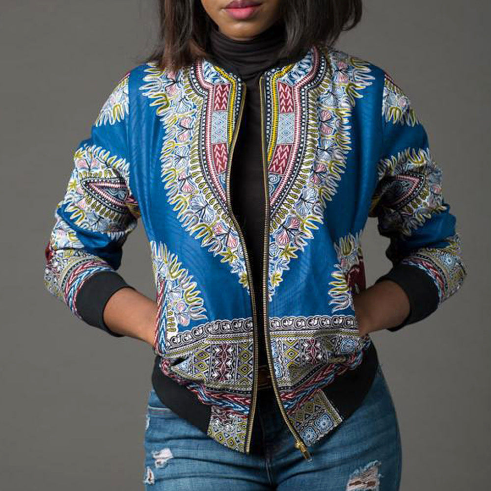 African printed short coat women