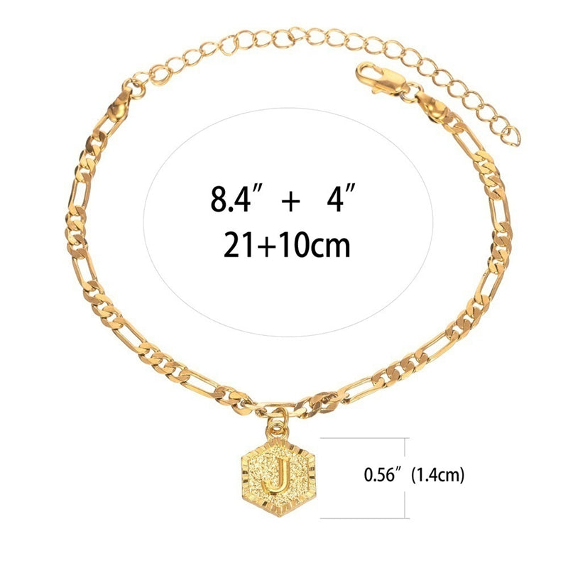 26  Alphabet Letter Anklet Gold Color Foot Chain Bracelet