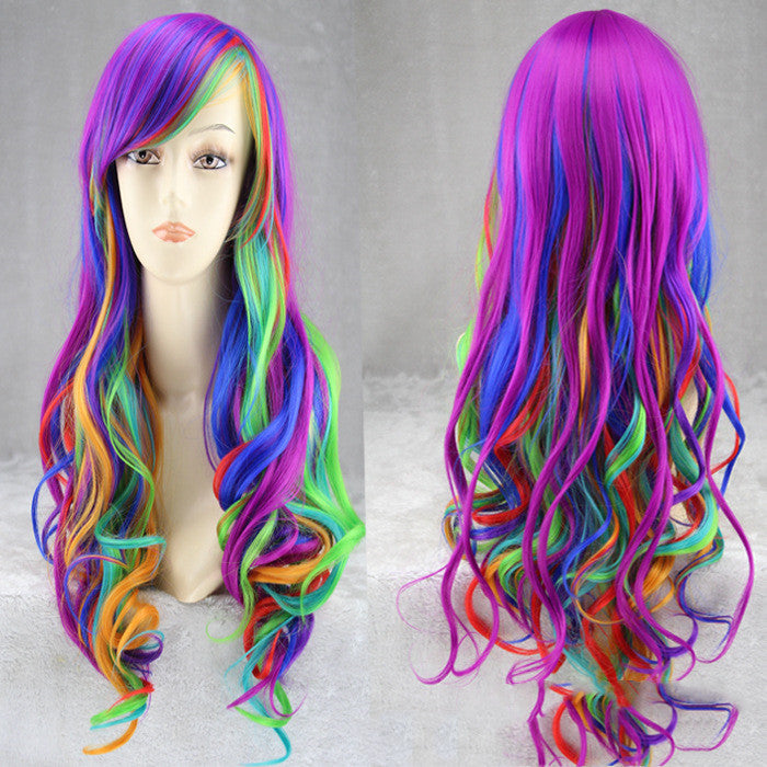 Colorful rainbow gradient hairstyle