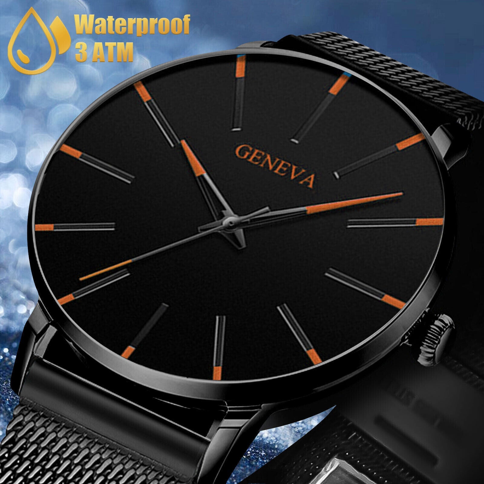 Luxury Men's Quartz Watch Stainless Steel Analog Ultra Thin Waterproof Business