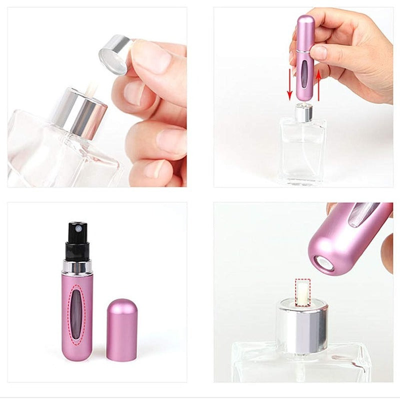 5ml Perfume Atomizer Portable Liquid Container For Cosmetics Mini Aluminum Spray Alcochol Empty Bottle Refillable For Traveling 4Pcs 5ml Mini Refillable Travel Portable Perfume Atomizer Pumpn