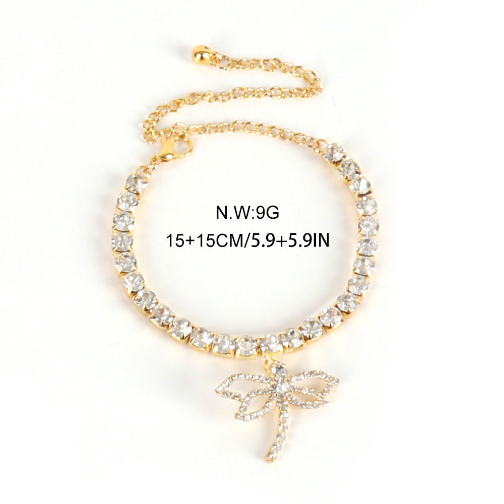 Water Diamond Chain Dragonfly Foot Chain